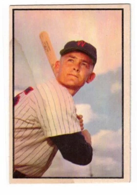 1953 Bowman Color #139, Pete Runnels, Washington Senators, No Creases, Stain - Image 1 of 2