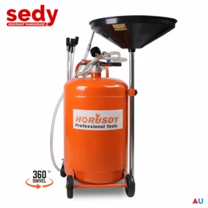 80L Pneumatic Waste Oil Drainer Fluid Extractor Tank Container Mobile Telescopic - Picture 1 of 11