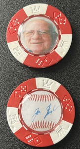 * NEW ** Baseball Reds Legend Joe Nuxhall signed poker chip ball marker souvenir
