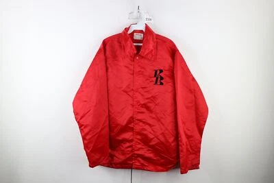 Chaqueta cortavientos Wilson de colección años 70 para hombre 38 botones completos satinado entrenadores entrenador EE. UU. Foto 1 de 4