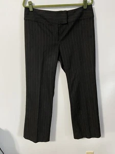 CAbi Style #634 Size 12 Black Pinstripe Wideleg Trousers Dress Career Pants - Picture 1 of 4