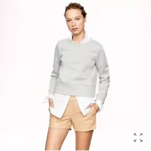 NWT J CREW COLLECTION PERFORATED LEATHER TAN SAND SHORTS SIZE 10 - Picture 1 of 9