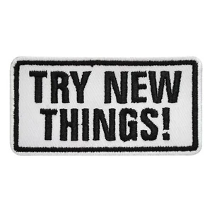 Parche Try New Things, parche motivacional hierro bordado en parche 8x4 cm - Imagen 1 de 1