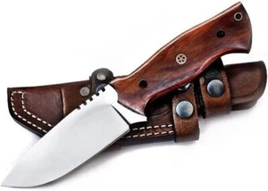 Handmade Pure Carbon Steel Tracker Knife 9.6 Inches Hunting Knife With Sheath AU - Picture 1 of 8