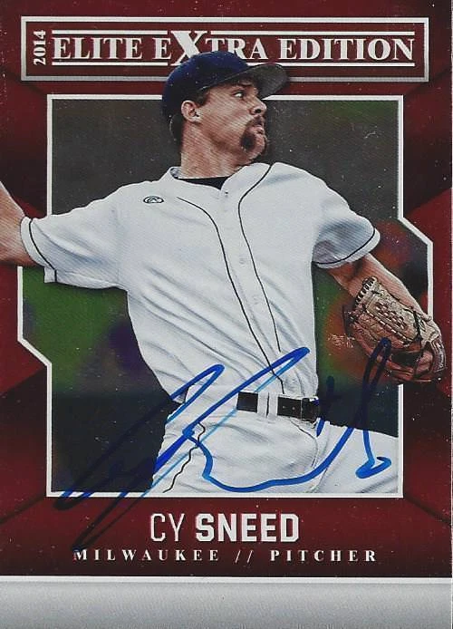 Cy Sneed Milwaukee Brewers 2014 Panini Elite Signed Card - Image 1 of 1