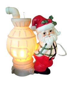¡Estatuilla de colección Lefton Santa Pot estufa/luz nocturna bisque! ¡SE ENCIENDE! - Imagen 1 de 7