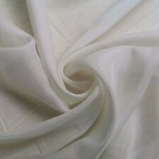 39 Inch X 53 Inch Cream Ivory White Silk Cotton Fabric Material For Dress Lining