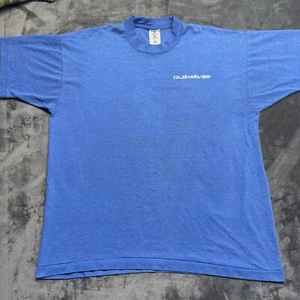 Camicia VINTAGE Quiksilver uomo XL blu manica corta skater surf Y2k anni 90 - Foto 1 di 6