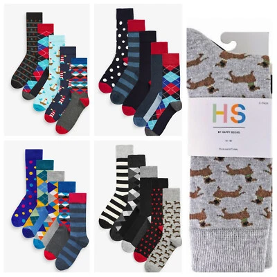 HS by Happy Socks Men's 5 Pack Socks Cotton Rich Ankle Sock - Image 1 of 4