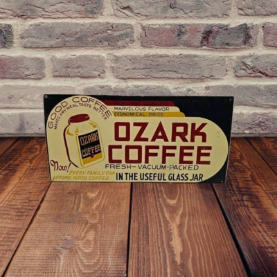 Ozark Coffee  Porcelain Enamel Heavy Metal Sign 36 Inches - Image 1 of 2