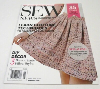 Sew News Magazine апрель май 2015 Couture Techniques Подушки Формы Ног Тюльпан Топ - Изображение 1 из 3
