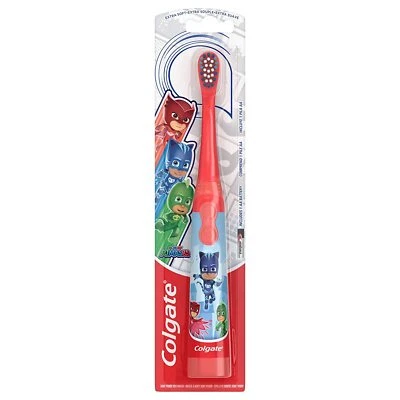 Nova Escova de Dentes Colgate Kids Alimentada por Bateria, Máscaras PJ, Cerdas Extra Macias, Char - Imagem 1 de 4