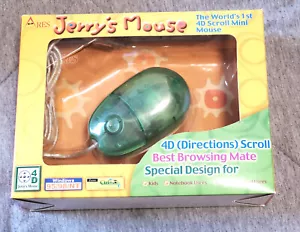 NOS vintage mini green JERRY'S MOUSE notebook computer ARES INTERFACE 4D scroll - Picture 1 of 4