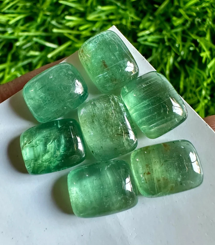 AAA+ 8x10mm Cojín Cianita Natural Como Nuevo Cabujón Piedras Preciosas Sueltas Lote de 5 piezas Foto 1 de 3