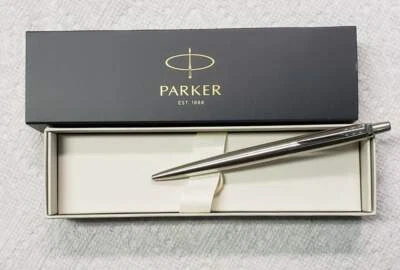 Parker Jotter Stainless Steel Chrome Trim Ballpoint Pen Black Ink With Gift Box  - Image 1 of 2