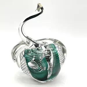 Hal David Berger Studio Art Glass firmato grande spirale APPLE fermacarte 1996 - Foto 1 di 11