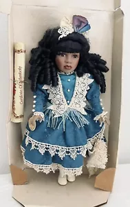 LIMITED EDITION GENUINE FINE BISQUE PORCELAIN BLACK DOLL - Picture 1 of 9