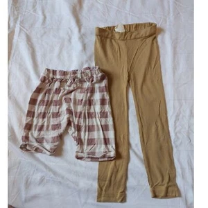 Kate Quinn girls mauve plaid and mustard leggings size 4 - Picture 1 of 2