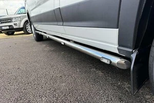 Side Bars + Amber LEDs To Fit Saic Maxus Deliver 9 SWB MWB Stainless Van Tubes - Picture 1 of 7