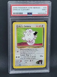 Pokemon Cards: Gym Heroes Unlimited Rare: Erika's Clefairy 25/132 PSA 9 Mint - Picture 1 of 3