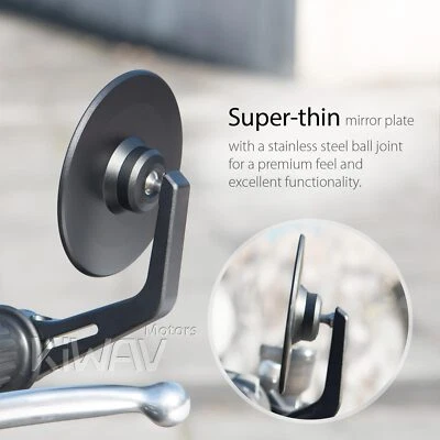 Bar end mirror x1 round black COLIN slim for Triumph Thunderbird (-'04) - Imagem 1 de 4