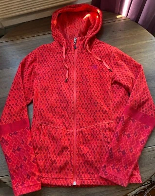 Mujer Rosa Púrpura Coral NORTH FACE Mezzaluna Vellón Cremallera Sudadera con Capucha Bolsillos Pequeño Foto 1 de 4