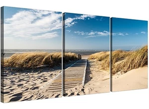 Großes Strand Leinwandbild 3er Set für Ihr Badezimmer - Bild 1 von 5