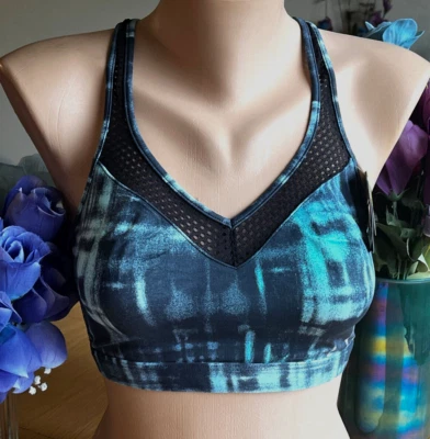 1224 Wacoal 36 C/D бирюзовый сетки вставить Racerback провода бесплатный спортивный бюстгальтер #853214 новый с Ярлыками - Изображение 1 из 4