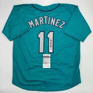 Autographed/Signed Edgar Martinez Seattle Teal Baseball Jersey JSA COA - Picture 1 of 4