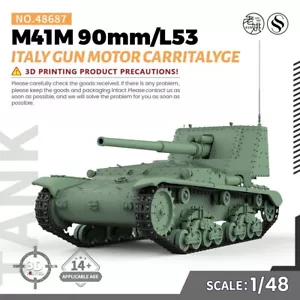 SSMODEL 1/48 Kit Modellino Militare Italia M41M 90mm/L53 Pistola Motore CarrItalyge - Foto 1 di 5