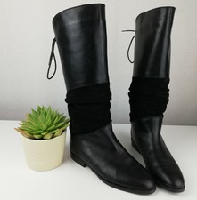 BALLY Stable 2 Women's Black Leather & Suede Lace Up Boots Size UK 6 EU 39