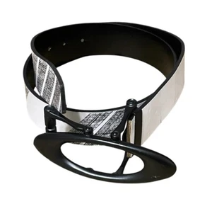 Oakley Belt Mens Size 32 Vintage Y2k O Metal Buckle Gorpcore Goth Emo Skate - Picture 1 of 7