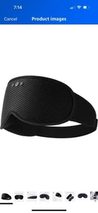 Musik Schlafmaske - 3D Augenmaske mit Kopfhörer - Brandneu - Schwarz - Bild 1 von 5