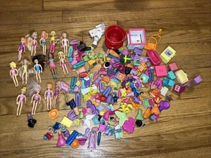Vintage Lot of Polly Pocket 14 Dolls + Clothes Accessories - Picture 1 of 15