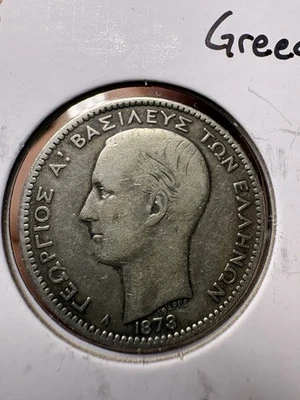 GREECE 1 Drachm 1873 A - Silver 0.835 - George I. - XF- - 118 * - Image 1 of 2