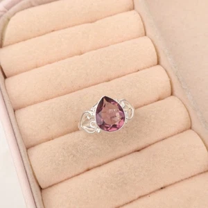 Rhodolite Stone 925 Silver Engagement Band Statement Ring Jewelry Size All Size - Picture 1 of 6