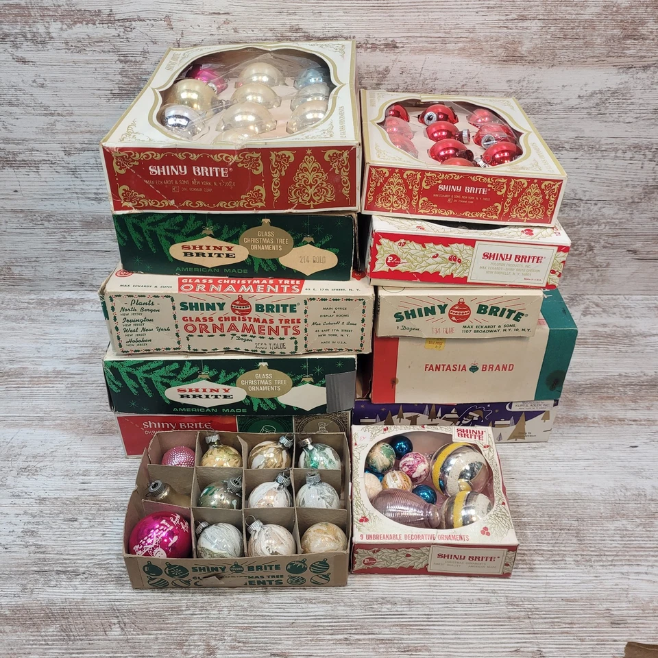 Lote 120+ Adornos de Árbol de Navidad Vintage Vidrio Mercurio Brite Brillante y Otros Foto 1 de 4