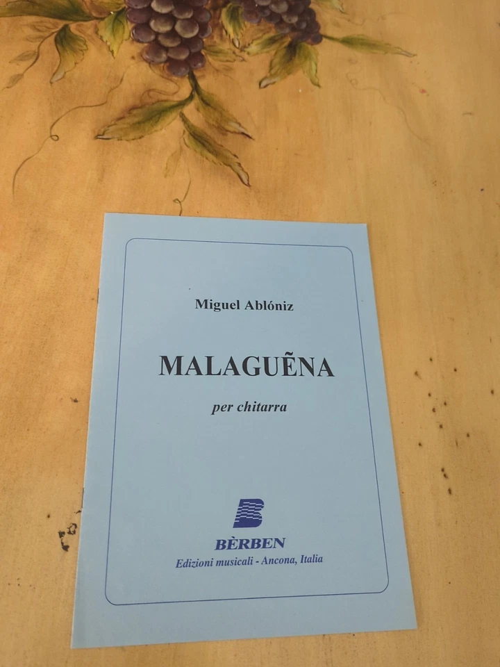 Miguel Abloniz Malagueña For Classical Guitar Rare Sheet Music - Image 1 of 1