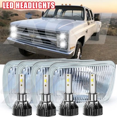 4PCS LED Headlights High/Low Sealed Beam DOT For Chevrolet V30 1988 Foto 1 de 4