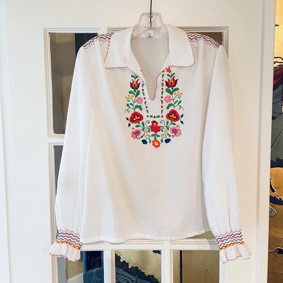 Hand Embroidered Blouse In Vintage Tops & Blouses For Women for