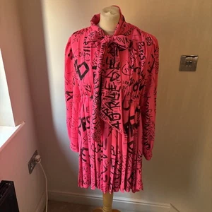 Balenciaga Neon Pink Logo Dress FR38 RRP £1650 - Picture 1 of 11