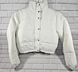 Damen Puffer Waistline Wintermantel - weißer Kurzmantel Gr. XSMALL Fashion Coat - Bild 1 von 11