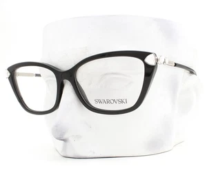 Occhiali Swarovski SK 2011 1038 occhiali neri cristalli trasparenti 55 mm senza custodia - Foto 1 di 5