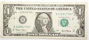 2001 $1  Federal Reserve BANKNOTE B 11891776 F IMPORTANT YEAR 1776 - Picture 1 of 2
