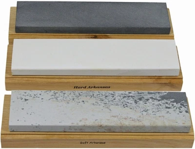 Arkansas Sharpening Stone Set - Wood Mounted 8" - Image 1 of 4