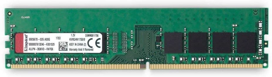 Kingston KVR24N17S8/8 RAM 8GB DDR4 Non-ECC CL17 DIMM Unbuffered - Image 1 of 1
