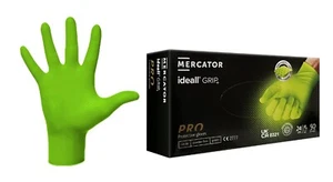 Nitrile Gloves Mercator Ideall Grip Pro Disposable Multi-Use Heavy Duty - Green