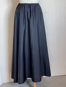 Vtg Full Long Black Taffeta Half Slip Elastic Waist no tags Costume Reenactment - Picture 1 of 1