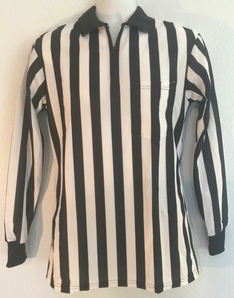 Мужская большой футбол рефери длинным рукавом официальный рубашка четверть молнии новый с Ярлыками - Изображение 1 из 4