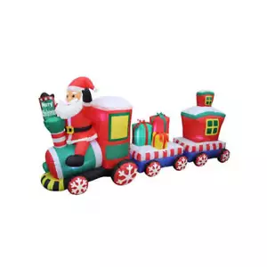 Christmas Inflatable 240cm Long Santa Riding Christmas Train LED Lit - Picture 1 of 1